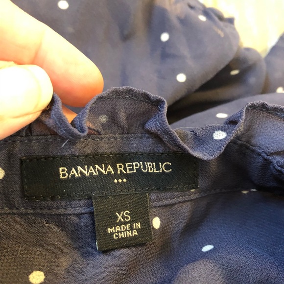 Banana Republic navy polka dot shear top xs - Picture 8 of 8